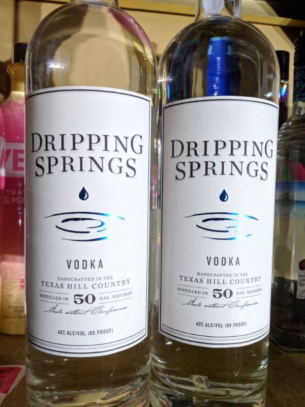 lot 9986 image: (2) 750mL Dripping Springs Vodka 40Perc Alc By Vol