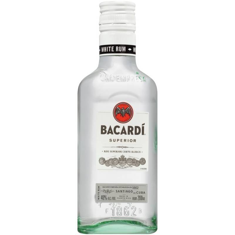 lot 9988 image: (7) 200mL Bacardi Superior Rum 40Per Alc By Vol