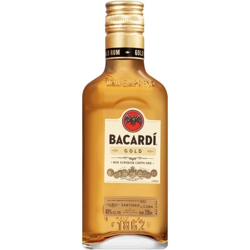lot 9996 image: (6) 200mL Bacardi Gold 40Perc Alc By Vol