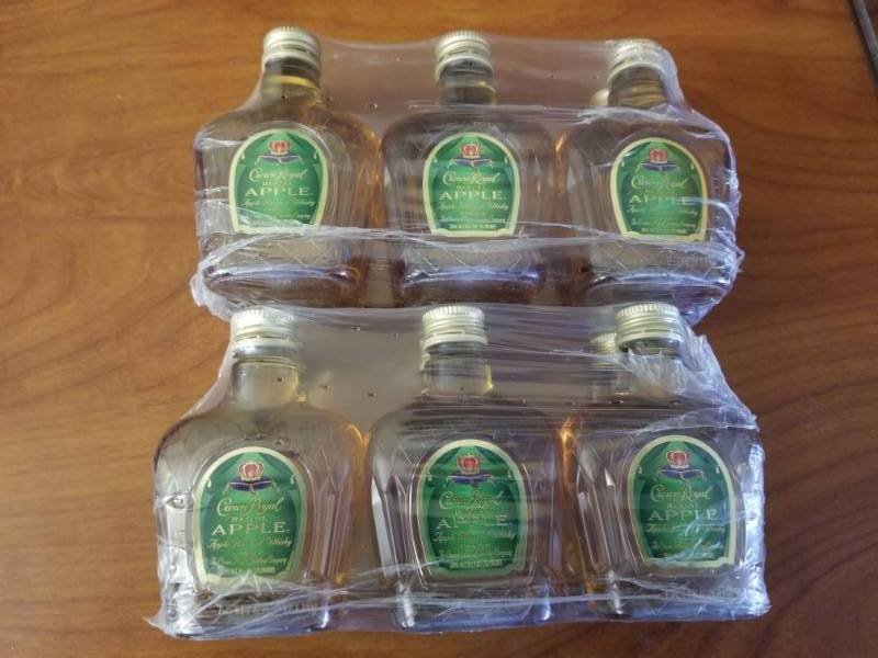 lot 15008 image: (2) Packs Of Mini Apple Crown Royal