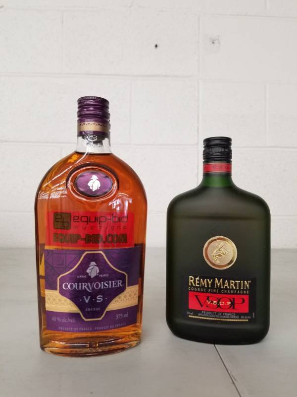 lot 9919 image: (2) Courvoisier 375ML, (1) Remy Martin 375ML