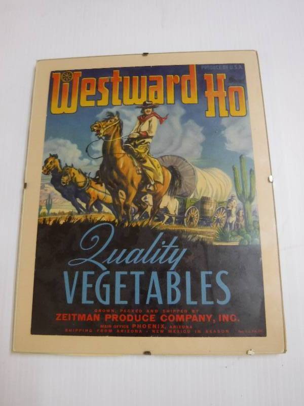 lot 10084 image: Westward Ho Quality Vegetables wall decor