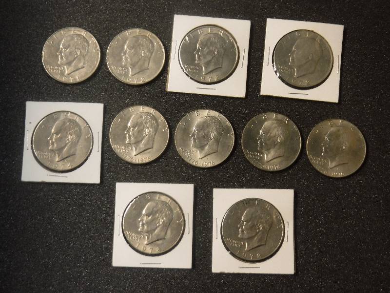 lot 9852 image: Lot of 11 Eisenhower IKE Dollars