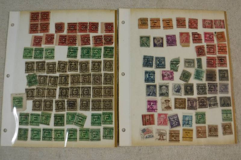 lot 9879 image: Two Pages of Stamps Front and Back #1
