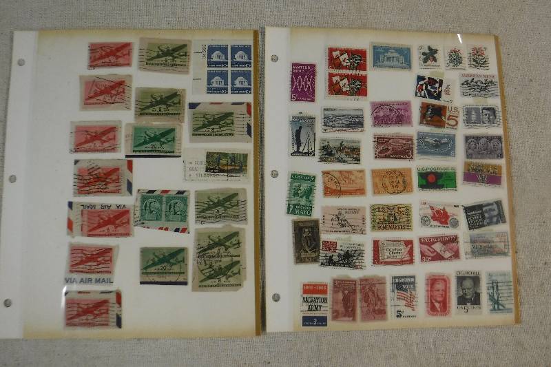 lot 9880 image: Two Pages of Stamps, Rations, and More Front and Back