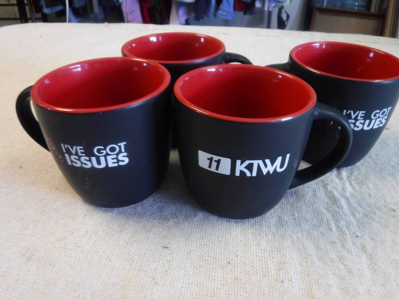 lot 12264 image: Set of 4 Ive got issues KTWU Coffee Mugs