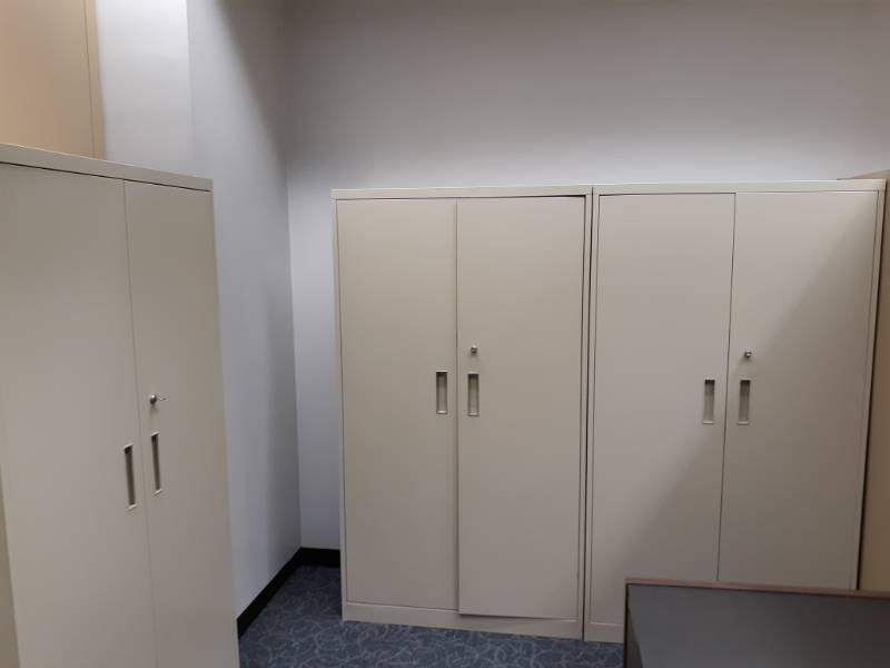 lot 9501 image: Two Door Metal Storage Cabinets Lot of 3