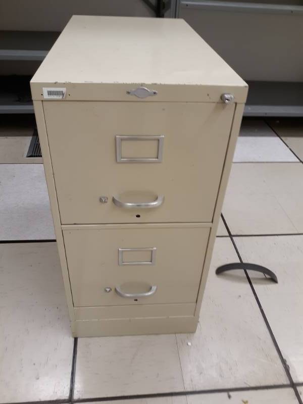 lot 9569 image: Two Drawer Filing Cabinet