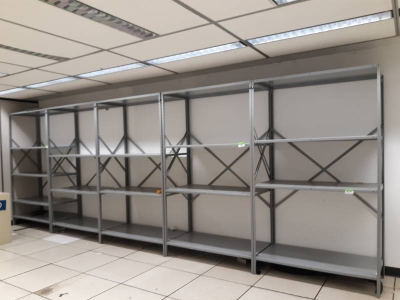 lot 9570 image: Six Metal Storage Rack  Shelves