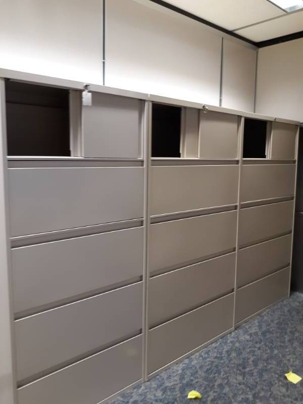 lot 9591 image: Three Lateral Filing Cabinets