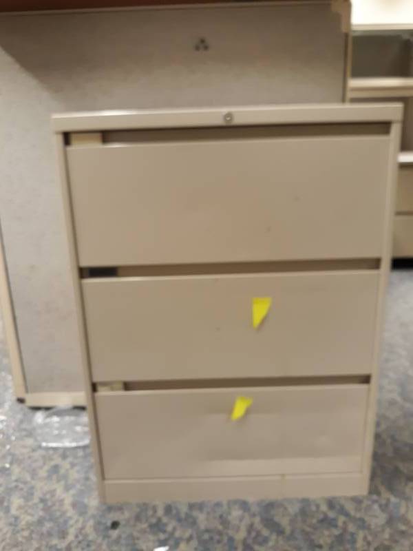 lot 9601 image: Three Drawer Lateral-See Photos