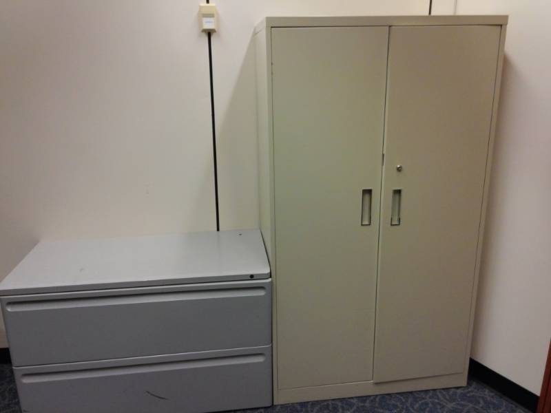 lot 9535 image: Two Door Cabinet and Two Drawer Lateral Filing Cabinet
