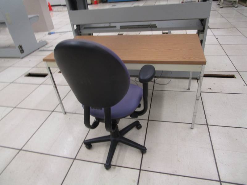 lot 9581 image: Work Table and Rolling Office Chair
