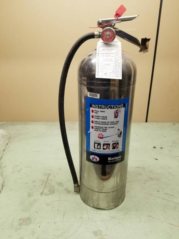 lot 8020 image: Badger SS Fire Extinguisher - Water Extinguishant