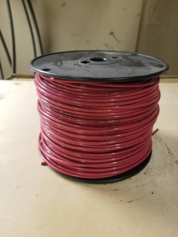 lot 8088 image: Spool of 12 Red Stranded Copper Wire