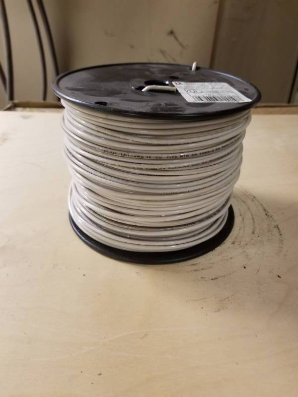 lot 8091 image: Spool of 12 White Machine Tool Wire