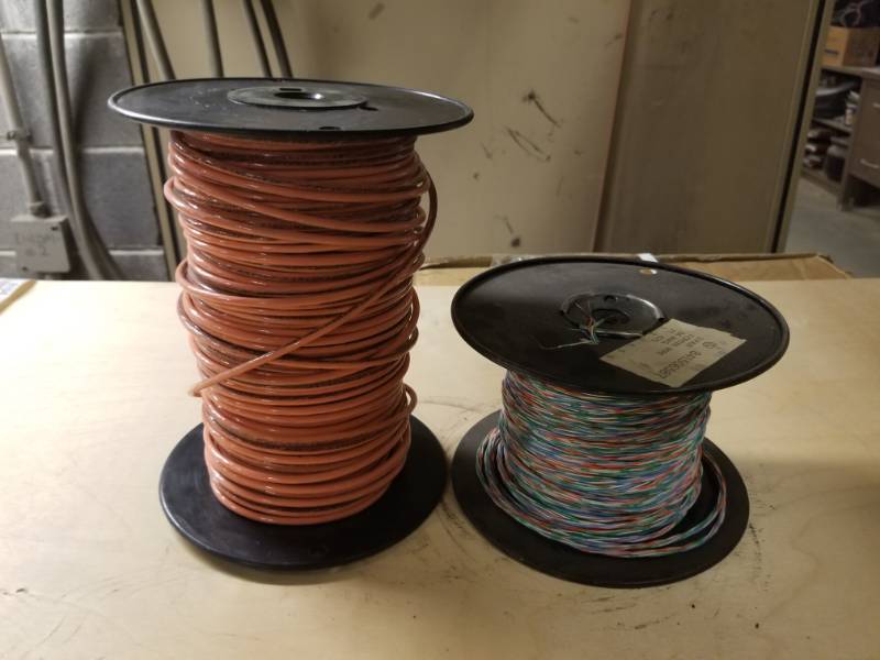 lot 8094 image: 3pr F-Cross Wire and 10 Orange Stranded Copper Wire Spools