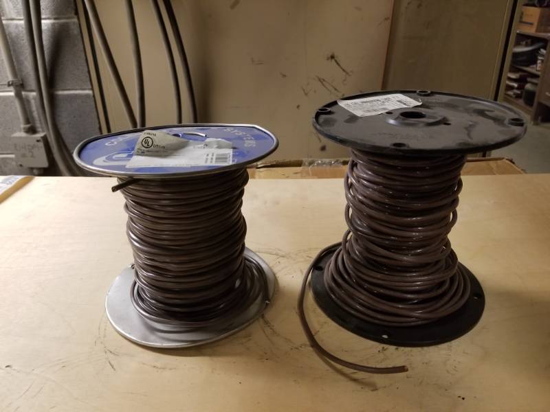 lot 8096 image: 10ga Strand Brown & Power -Limited Circuit Cable Wire Spools