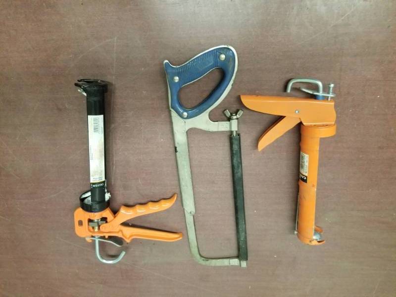 lot 8139 image: Hack Saw, Two Caulk Guns
