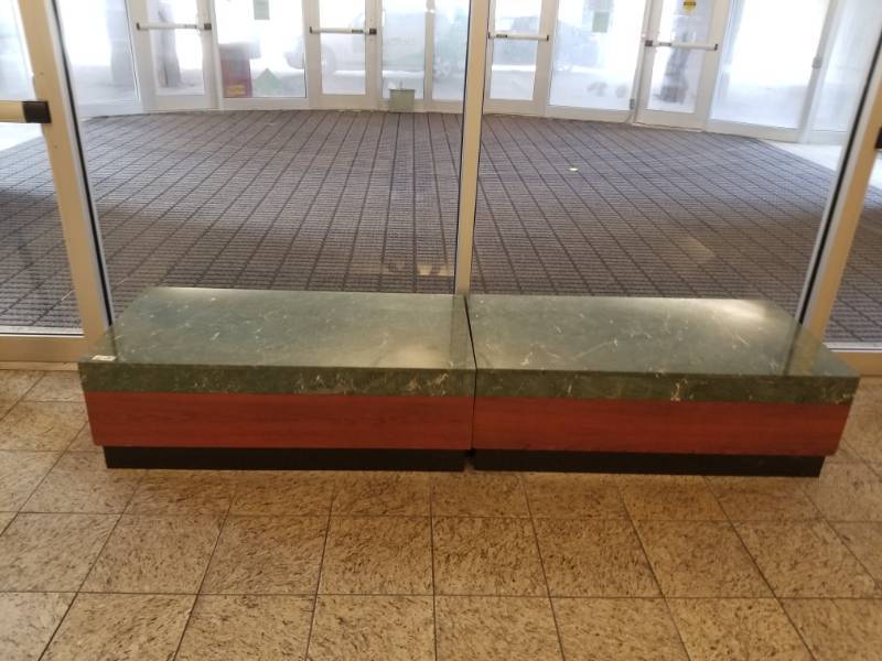 lot 9810 image: Green Granite Topped Benches