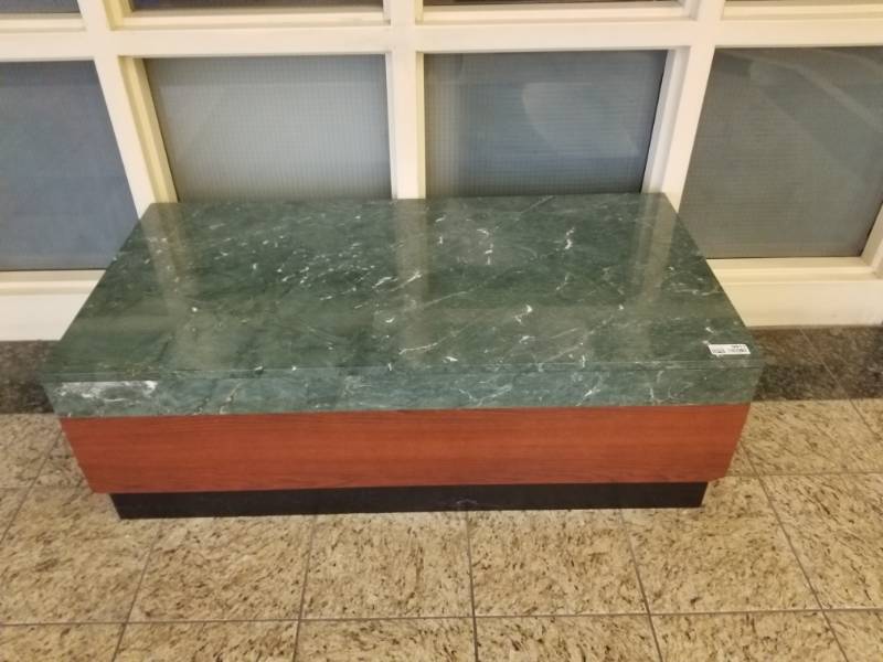 lot 9811 image: Green Granite Topped Bench