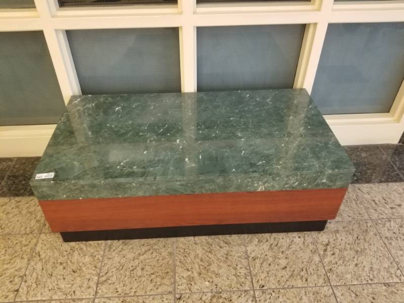 lot 9812 image: Green Granite Topped Bench