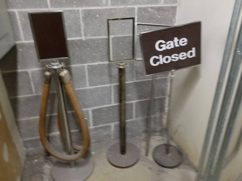 lot 9819 image: Chrome Crowd Control Signage and Ropes