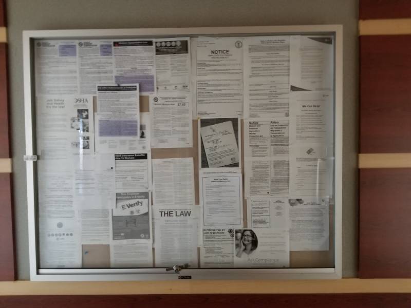lot 9841 image: Metal Framed Cork Bulletin Board