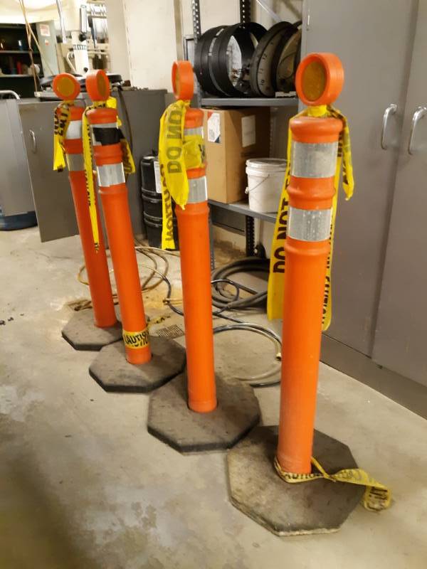 lot 8013 image: Four Orange Barrier Posts