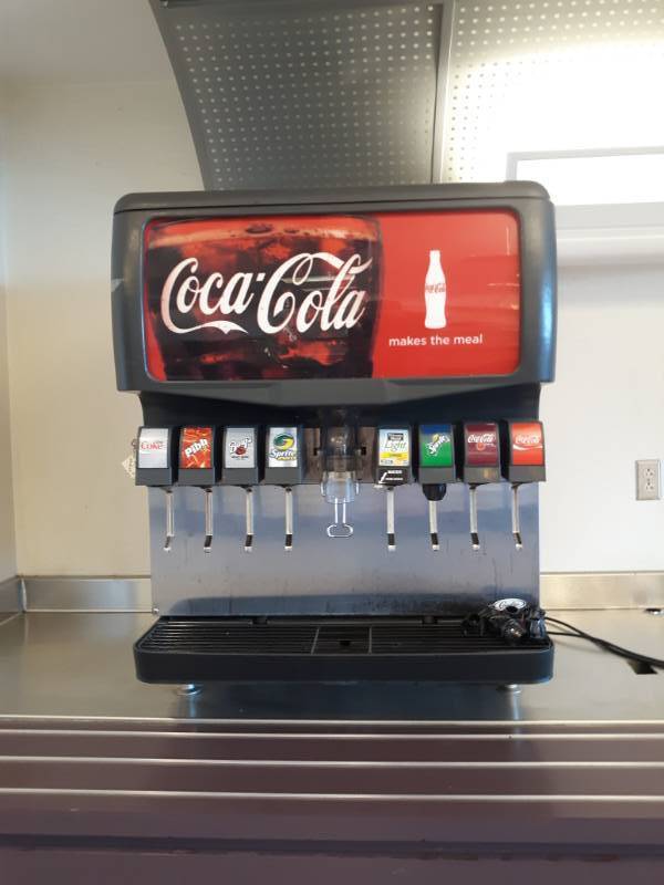 lot 232 image: Coca Cola Tabletop Soda Dispensing Machine, Syrup Rack and Hoses