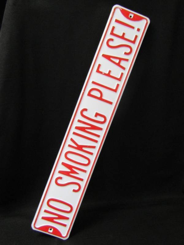 lot 3293 image: 3 Metal Sign-  NO Smoking Please