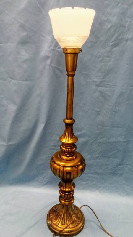 lot 3331 image: Vintage Brass Lamp- 36 Tall   Statement Piece