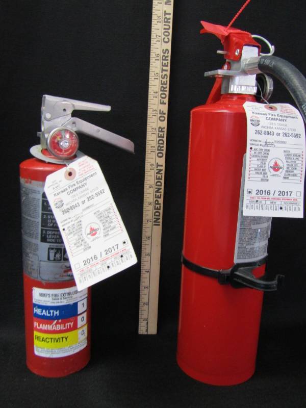 lot 3366 image: DOT Approved Fire Extinguishers- 2 Serviced  2017