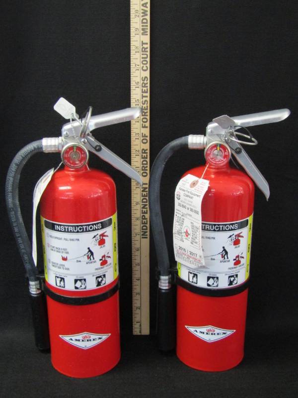 lot 3367 image: DOT Approved Fire Extinguishers- 2 Serviced  2017