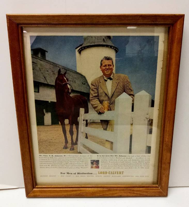 lot 5346 image: 1950s Lord Calvert Add  Framed