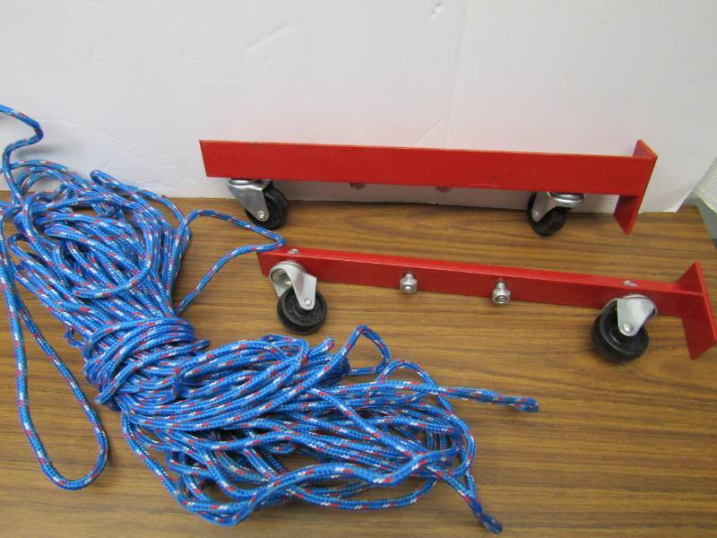 lot 3429 image: Brackets With Casters and Bonus Rope