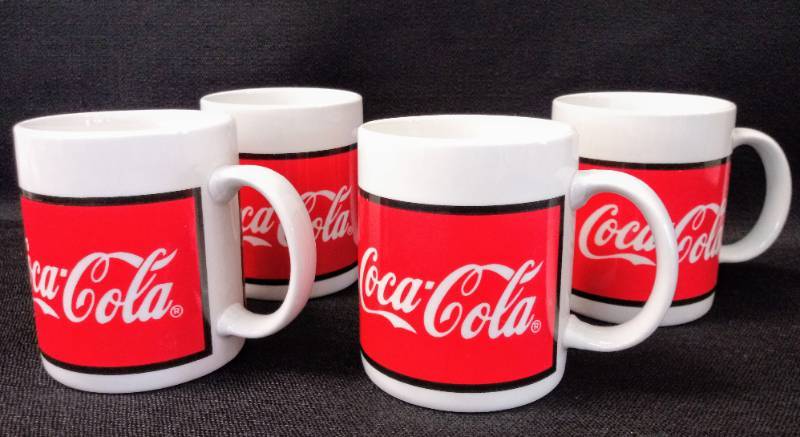 lot 5357 image: 4 Coca Cola Coffee Mugs