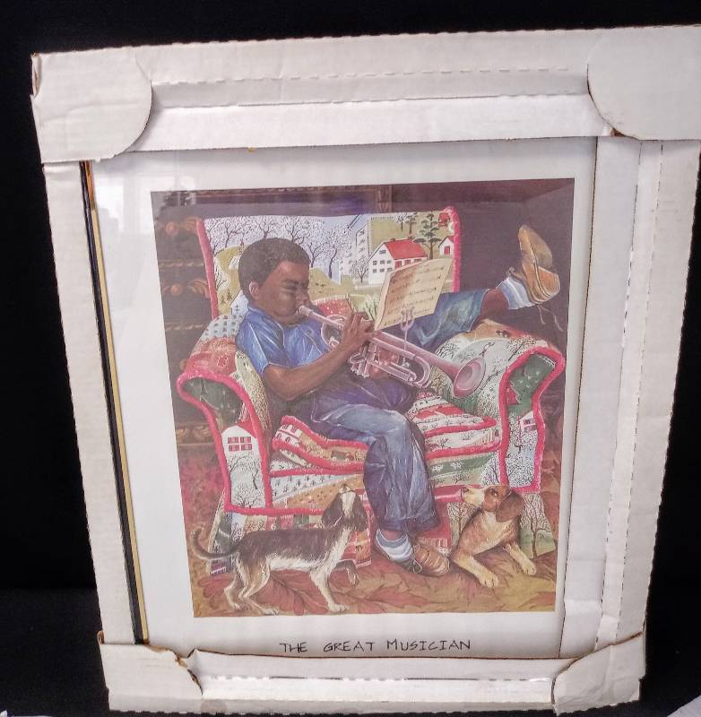 lot 3464 image: Framed Picture The Great Musician