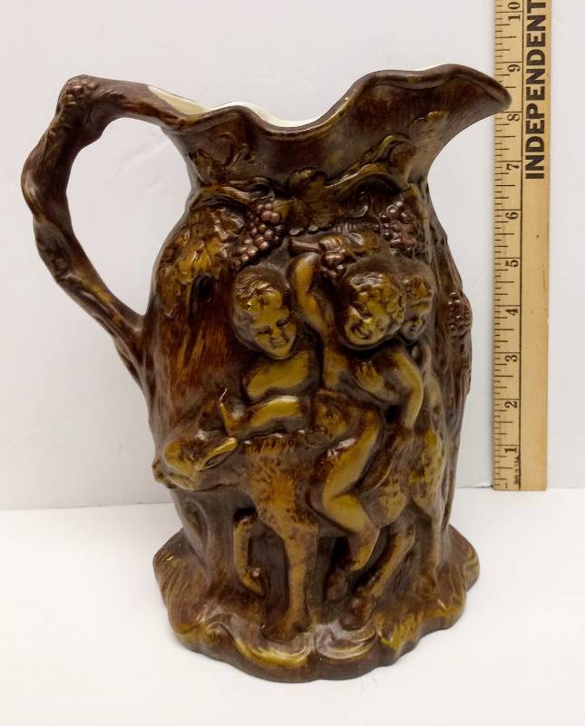 lot 3467 image: Very Unique Ceramic Pitcher- Conversation Starter