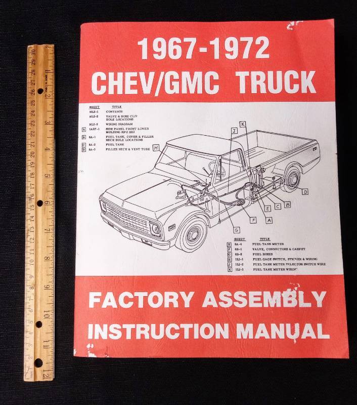 lot 5378 image: 1967 - 1972 Chevy Truck Factory Assembly Manual