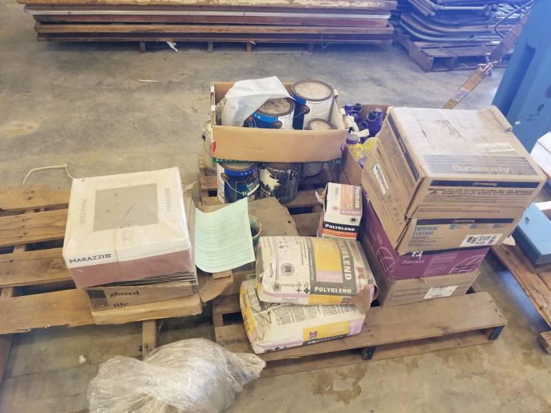 lot 7707 image: Various Tiling Supplies, Tiles, Bottles