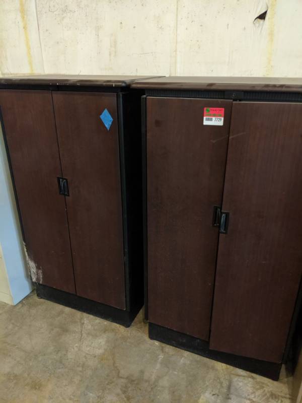 lot 7729 image: (2) Wooden Lateral File Cabinets
