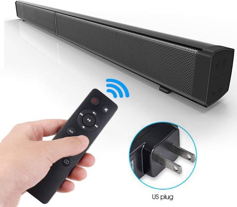 lot 0910 image: Sound Bar LP-09 Bluetooth Speaker Home Furniture TV Echo Wall Soundbar Wall-Mounted Remote Control U-Disk
