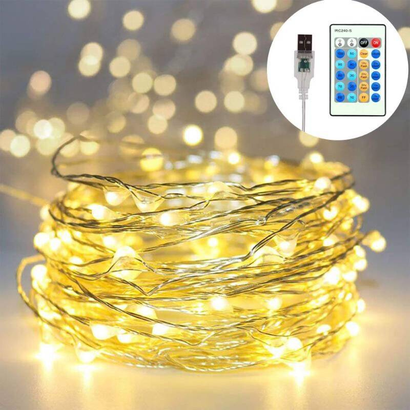 lot 0912 image: Fairy Lights, YMing Waterproof Fairy String Lights, USB Powered, 100 LED String Lights 33FT Copper Wire Firefly Lights Remote Control for Halloween, Christmas, Valentines Day, Party Decor