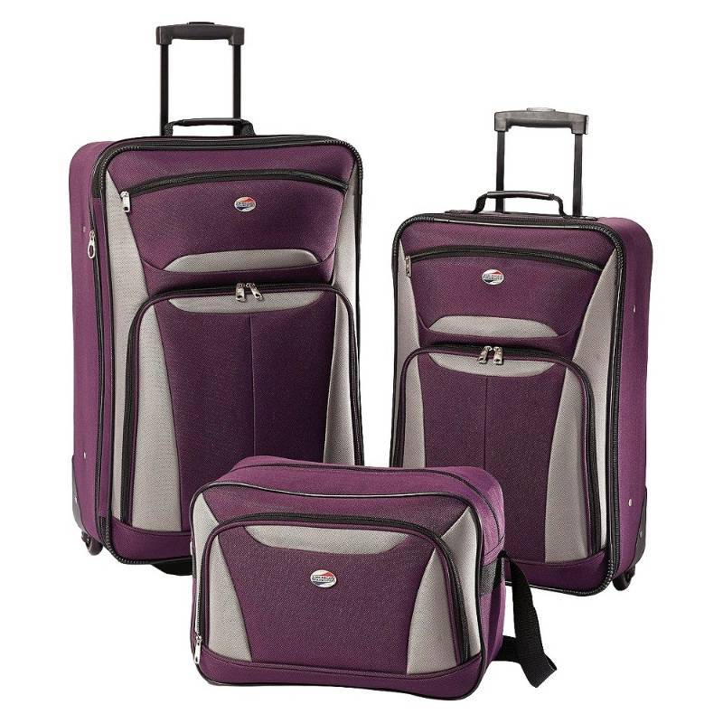 lot 1061 image: American Tourister - Fieldbrook Ii Luggage Set (3-piece) - Purple