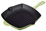 lot 1107 image: Le Creuset 10 Inch Square Enamel Cast Iron Grill Pan - Green