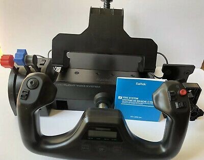 lot 12872 image: Saitek Pro Flight Yoke System Flight Yoke and 3-Lever Quadrant Module, New