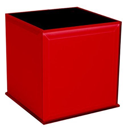 lot 12874 image: Flower Glass Vase Decorative Centerpiece For Home or Wedding by Royal Imports - Plate Glass, Cube Shape, 6  Tall, 6 x6  Opening, Red, Factory Sealed