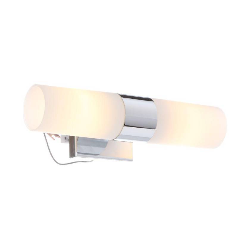 lot 12937 image: Chrome Two-Light Wall Sconce