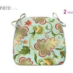 lot 12940 image: FBTS 2 Floral Outdoor Patio Chair Cusions